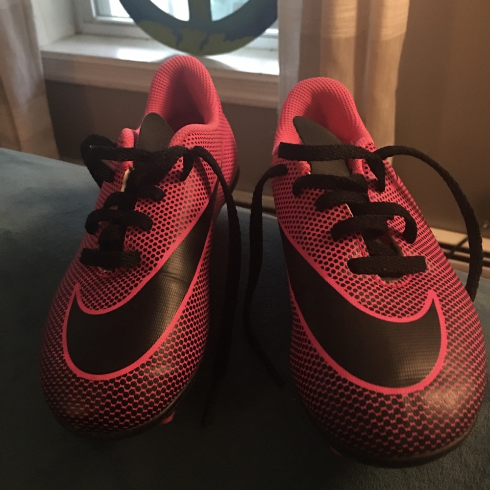Pink soccer cleats